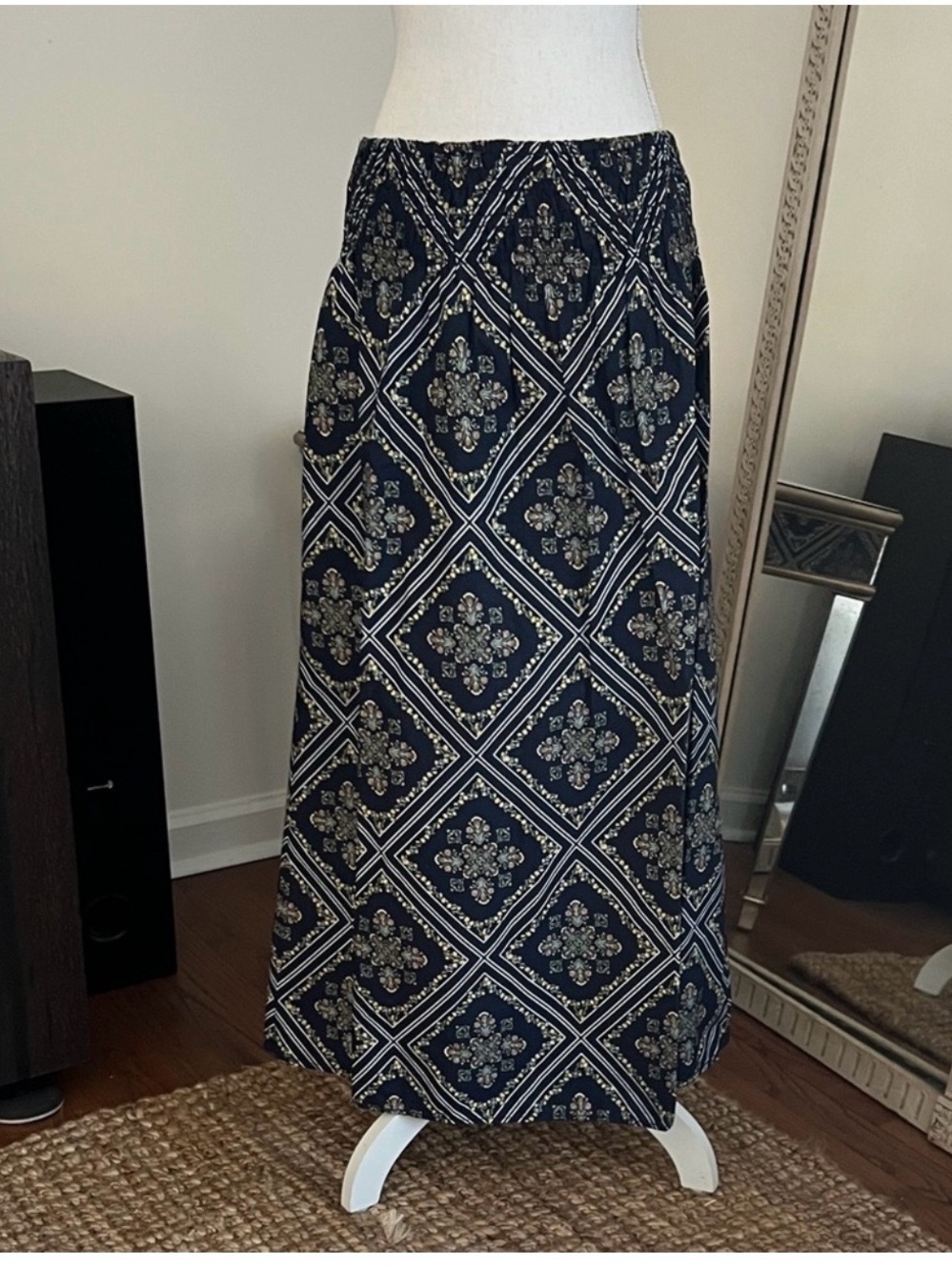 Loft Smocked Poplin Maxi Skirt